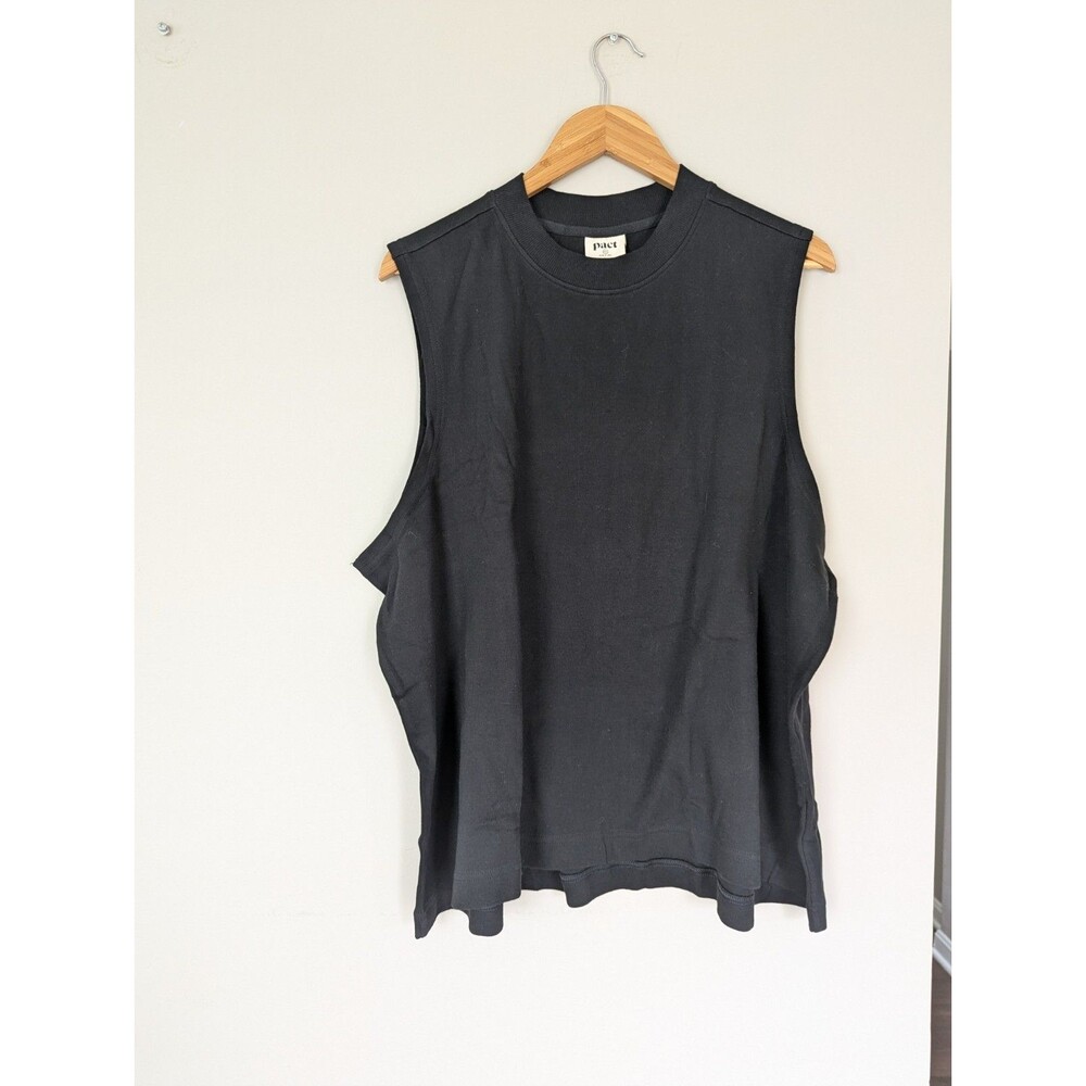 Pact NWT Black Organic Cotton Muscle Tank Sleeveless Top Size 3XL